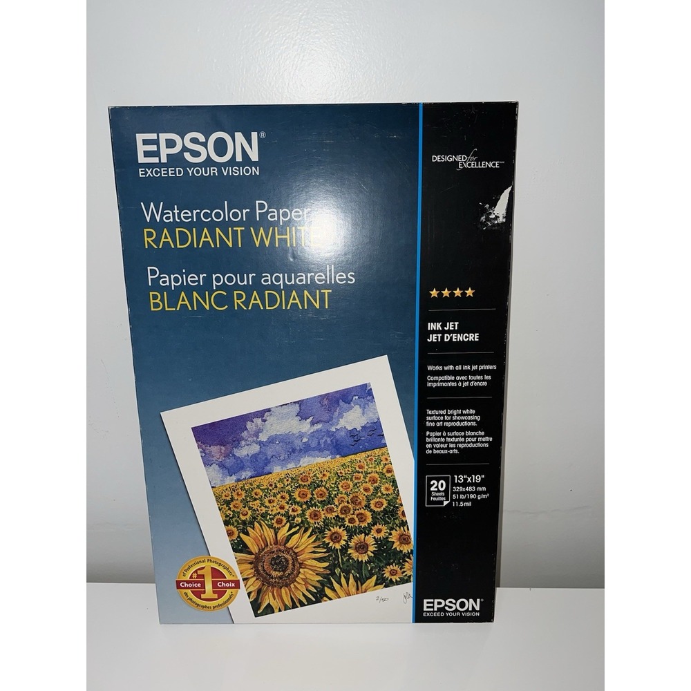 Epson Watercolor Paper Radiant White 13x19" 20 Sheets (4/#0)